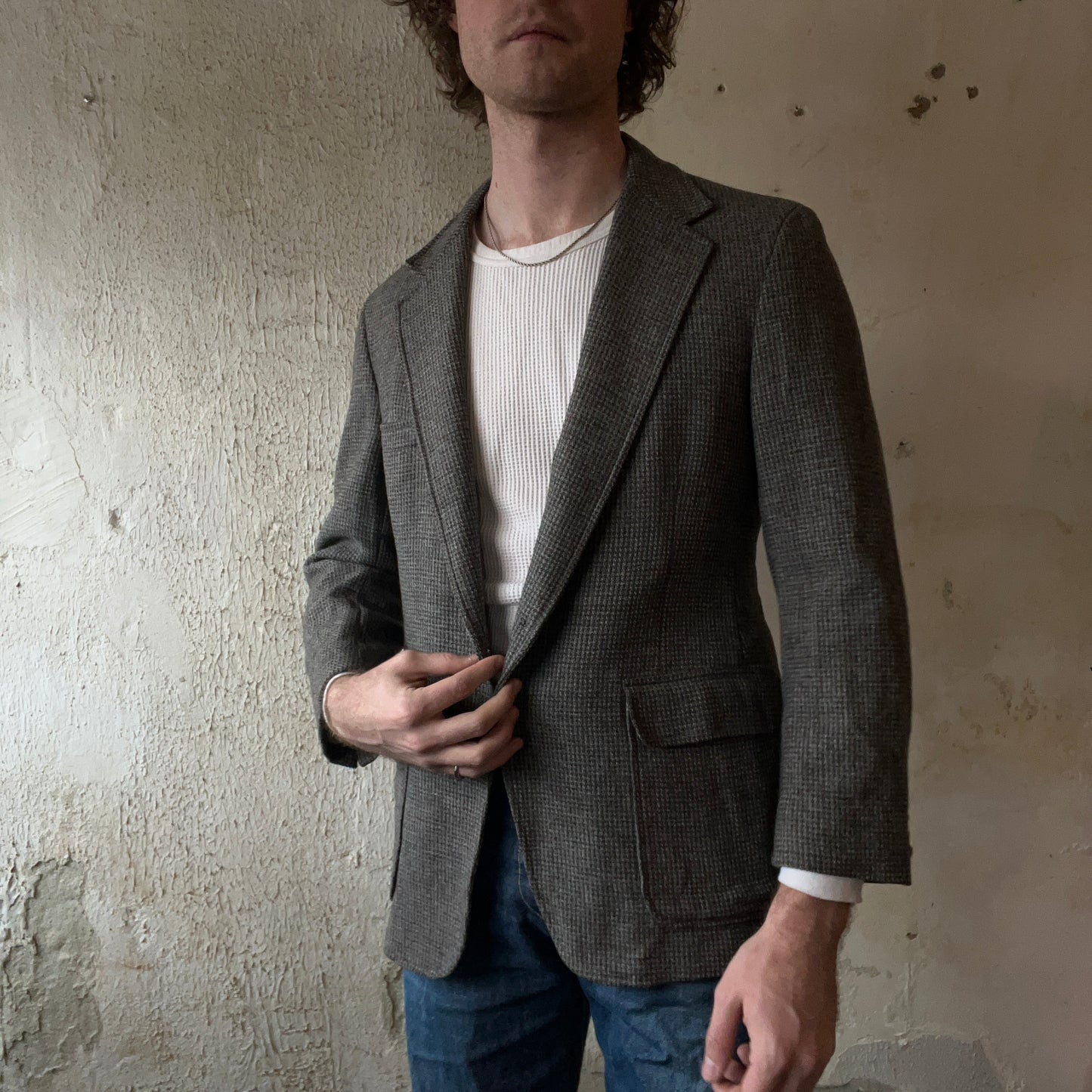 IVEY LEAGUE GREY & BROWN WOOL BLAZER