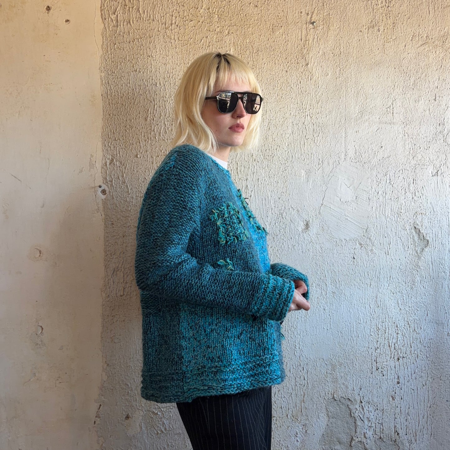 Sigrid Olsen Blue Sweater XL