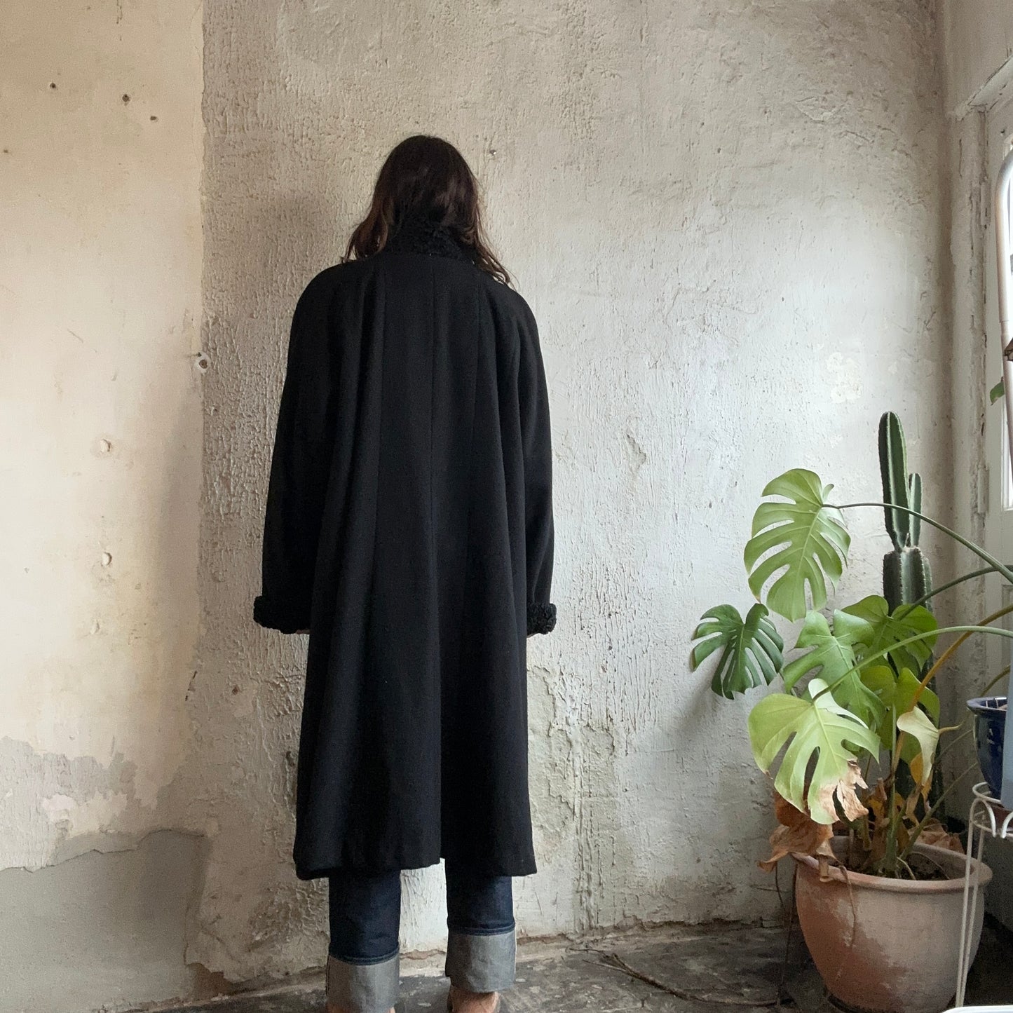 60s Sue Brett Black Coat
