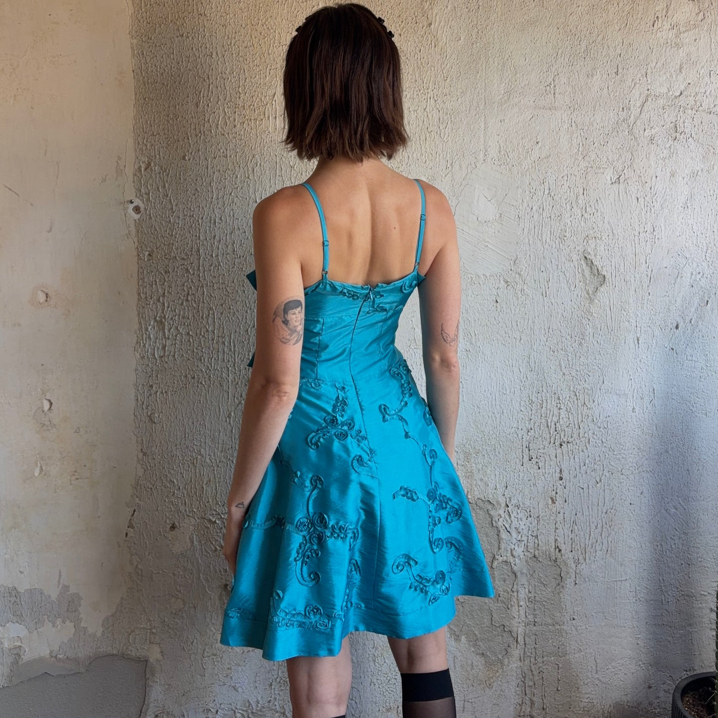 Blue Bow Dress XS