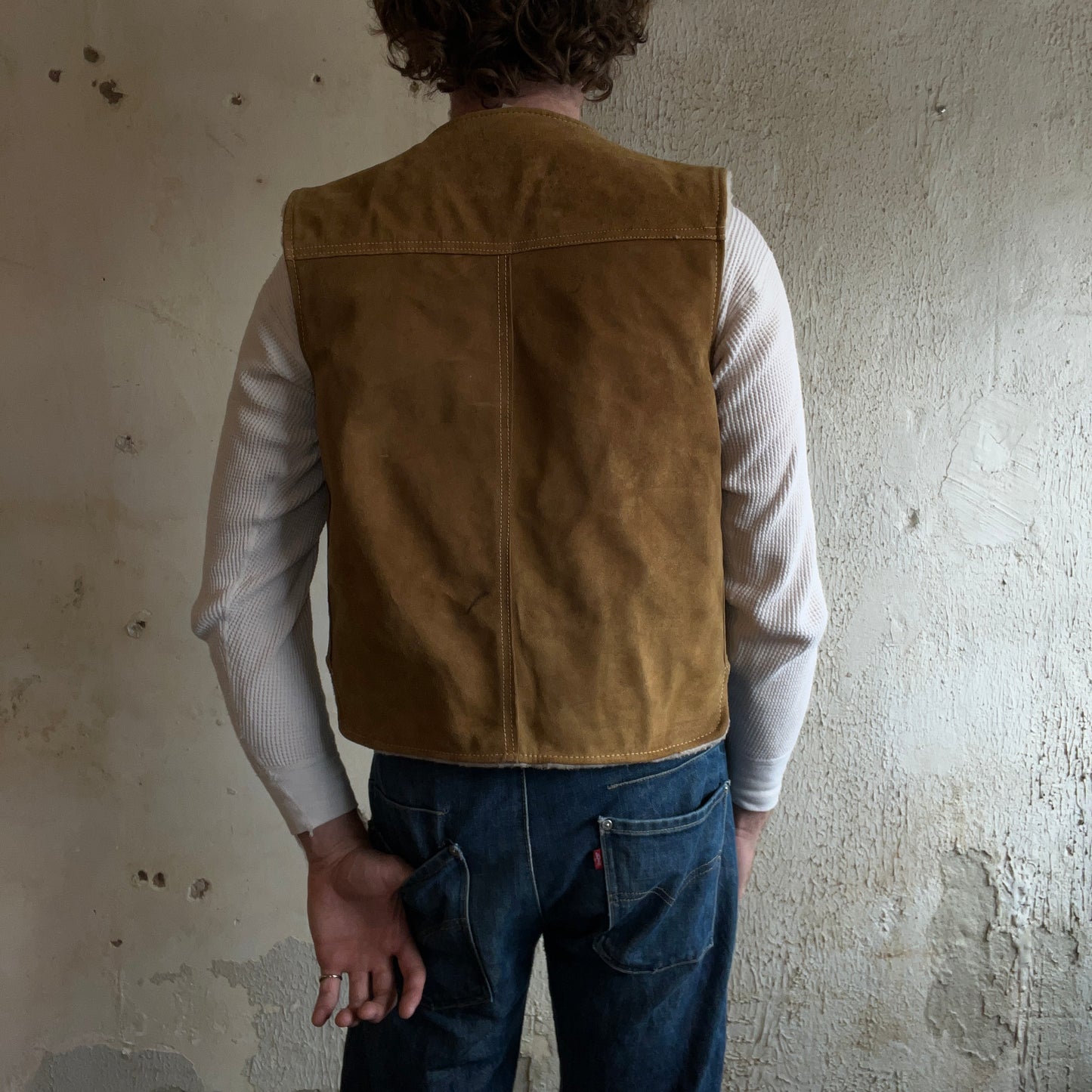 70s SHERPA SUEDE VEST