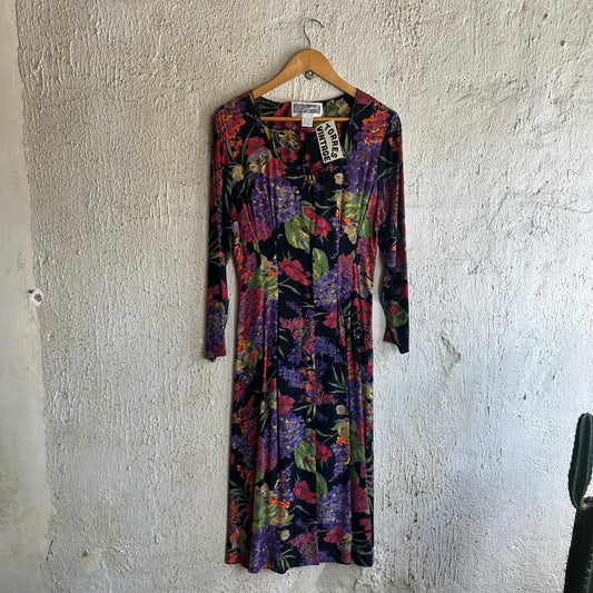 1980s Hydrangea Lillian Dress S