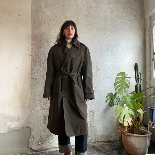 Double Breasted Green Military Coat