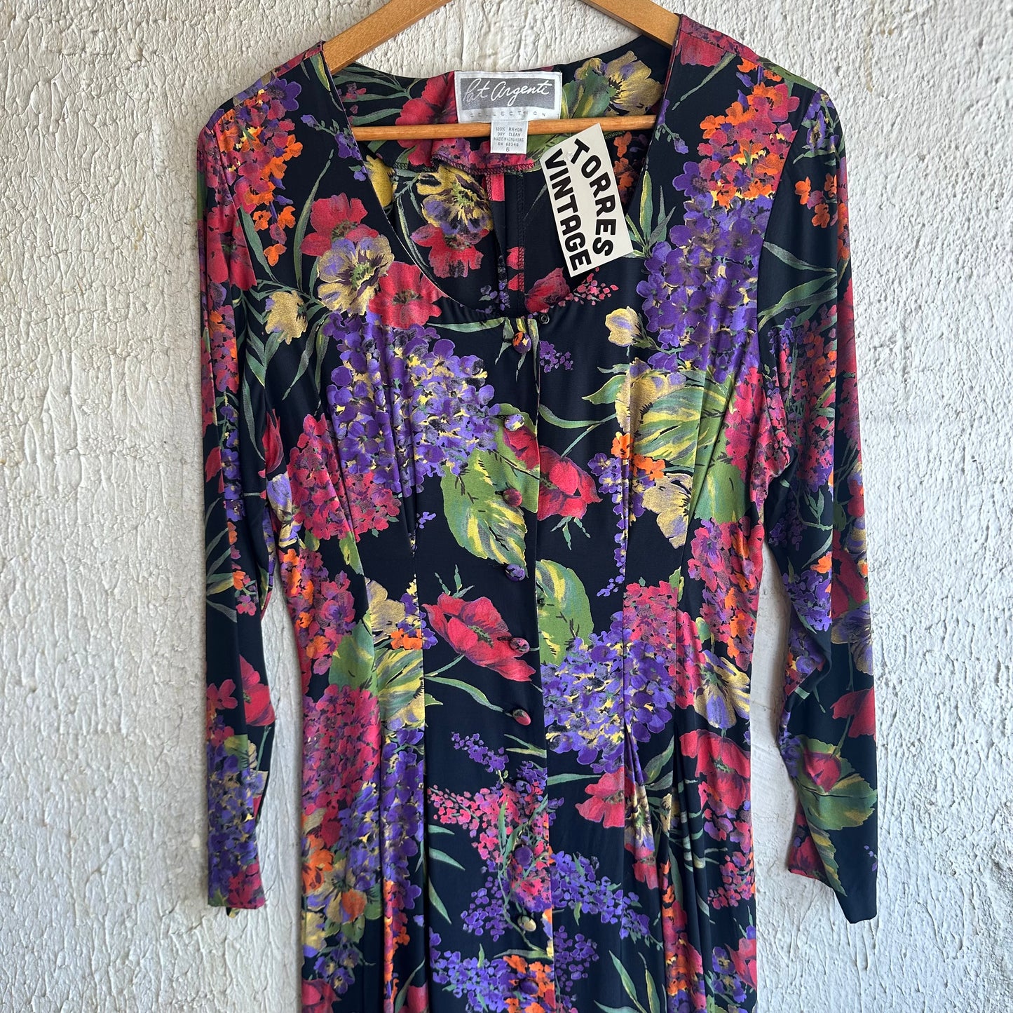 1980s Hydrangea Lillian Dress S