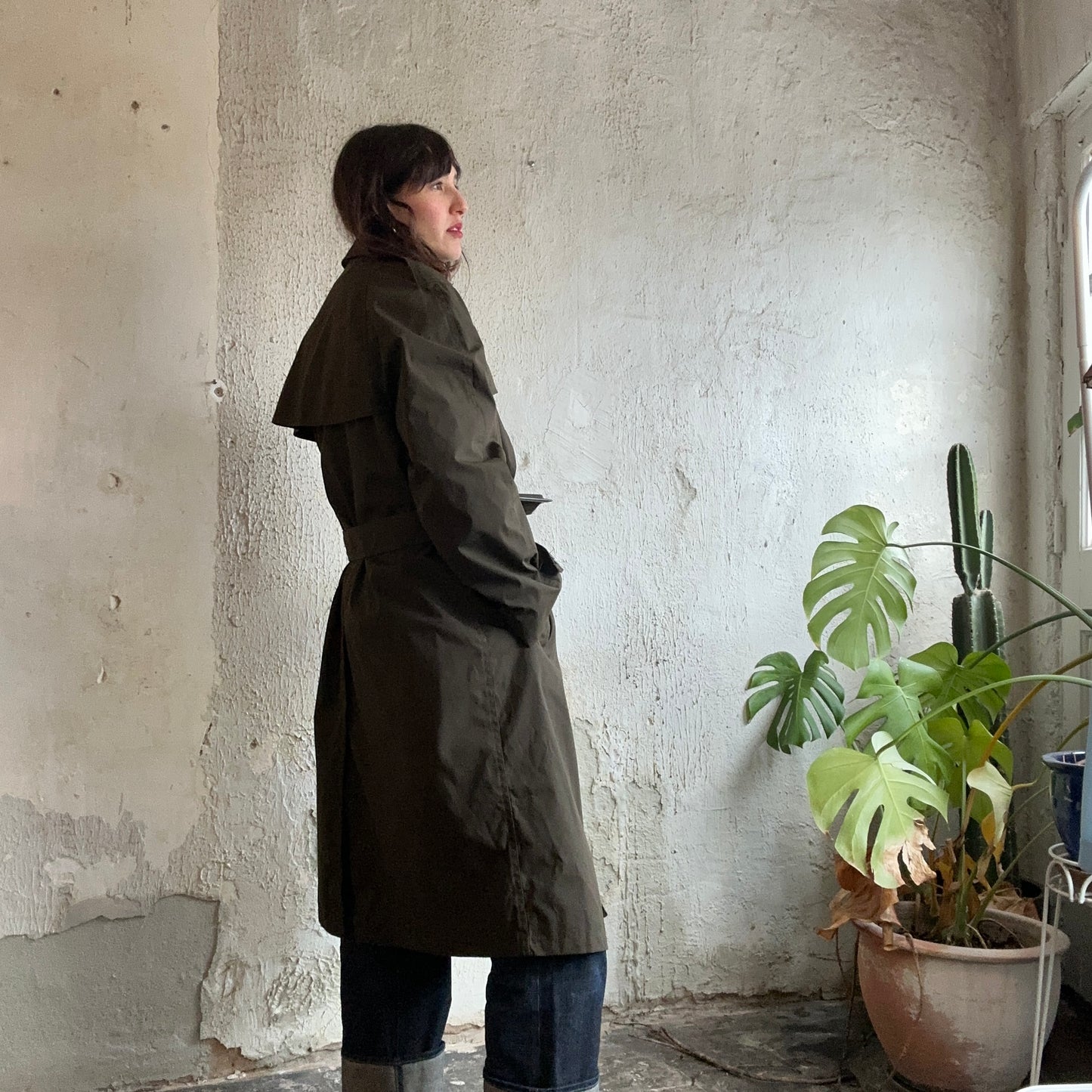 Double Breasted Green Military Coat