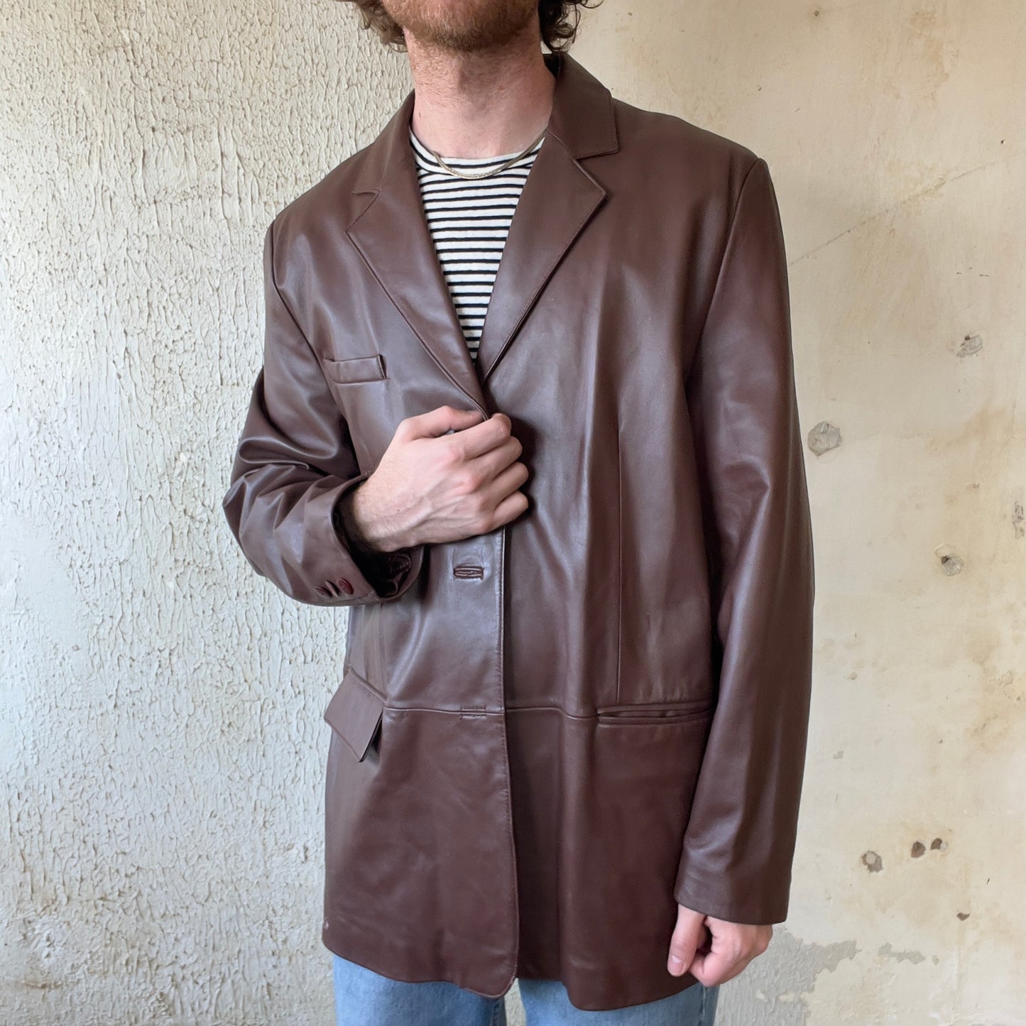 VTG JOSEPH BARRY BROWN LEATHER COAT