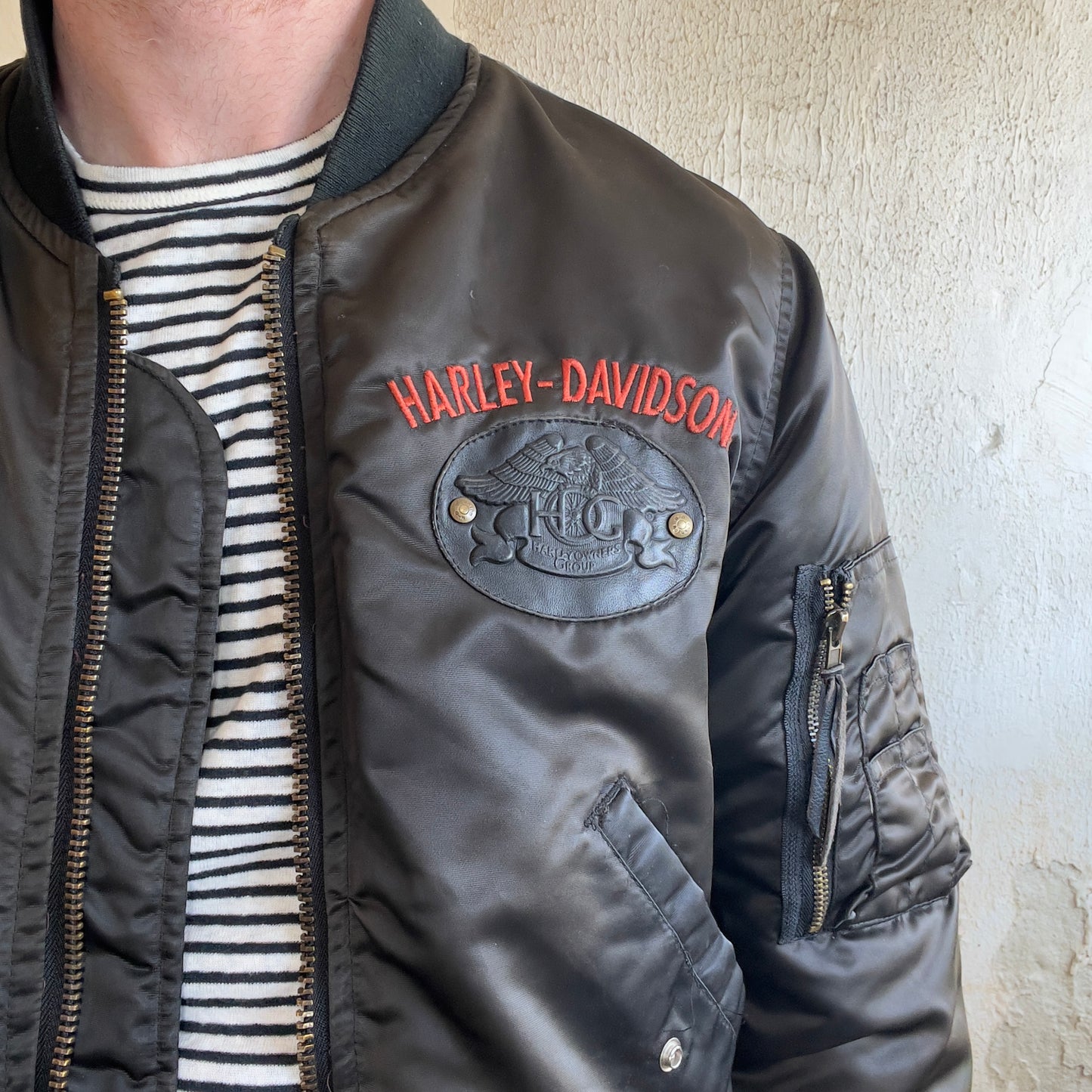 HARLEY DAVIDSON NYLON BOMBER MADE IN USA
