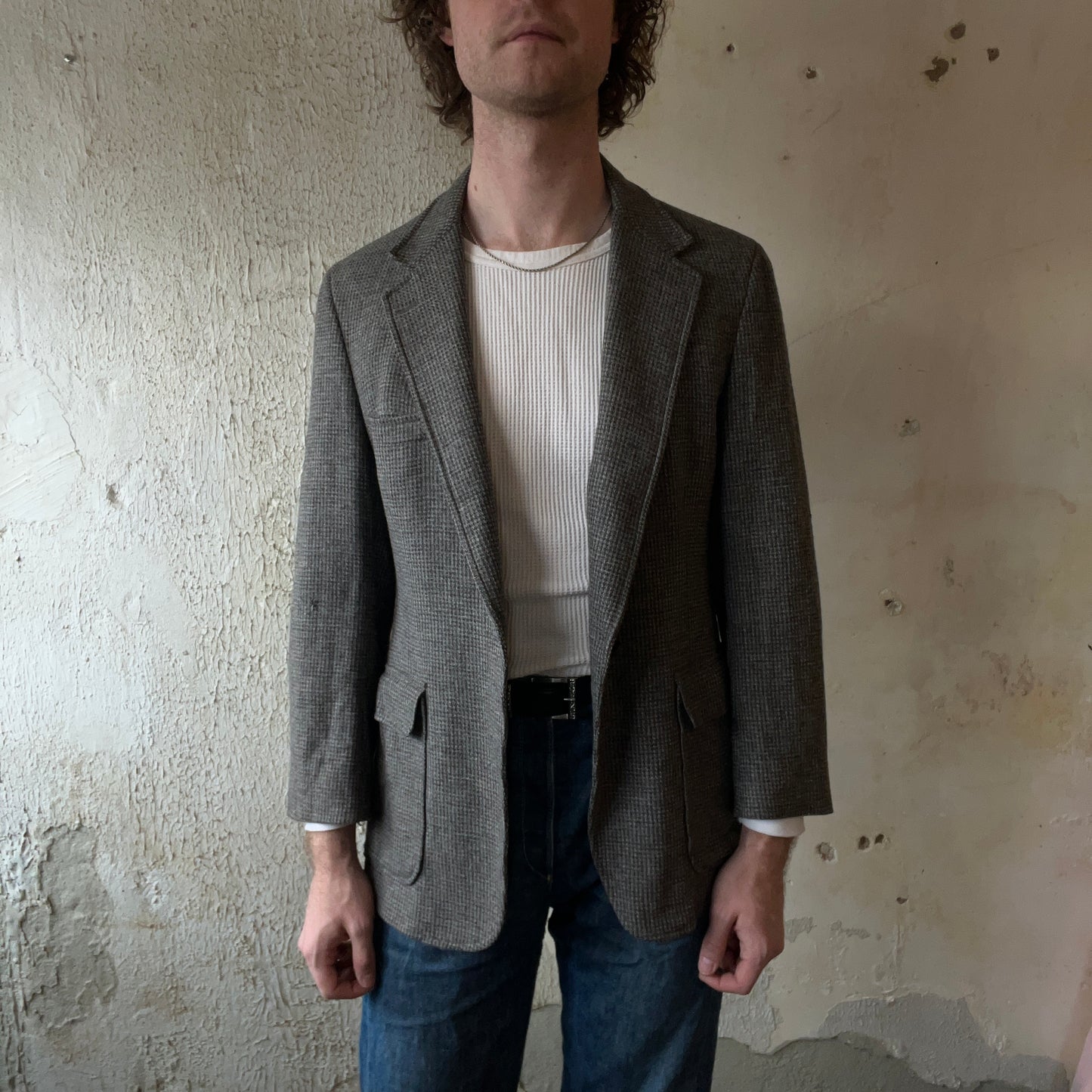 IVEY LEAGUE GREY & BROWN WOOL BLAZER
