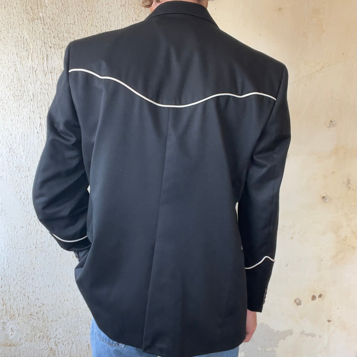 VTG CIRCLE S BLACK WESTERN BLAZER