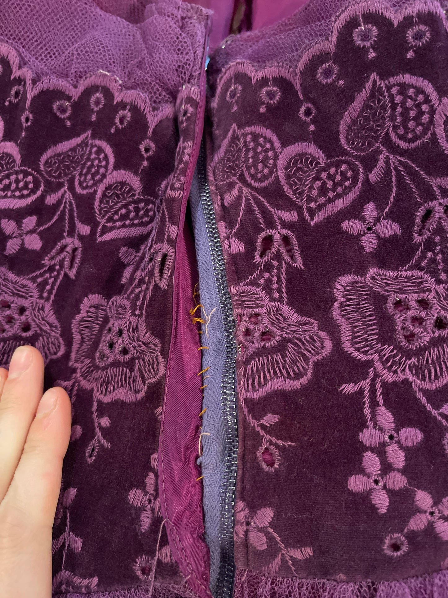 VTG Purple Layered Sleeveless Maxi Dress S