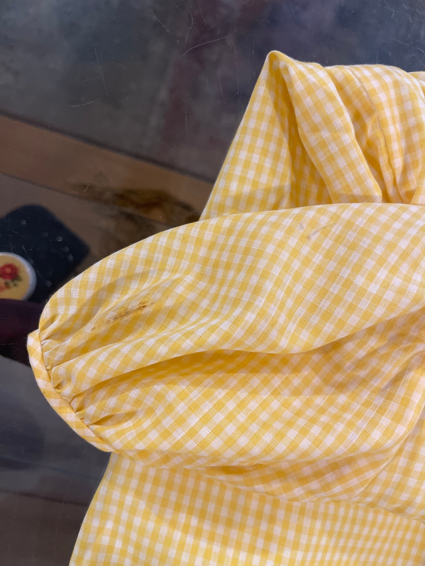 70’s Yellow Small Plaid Maxi Dress XXS