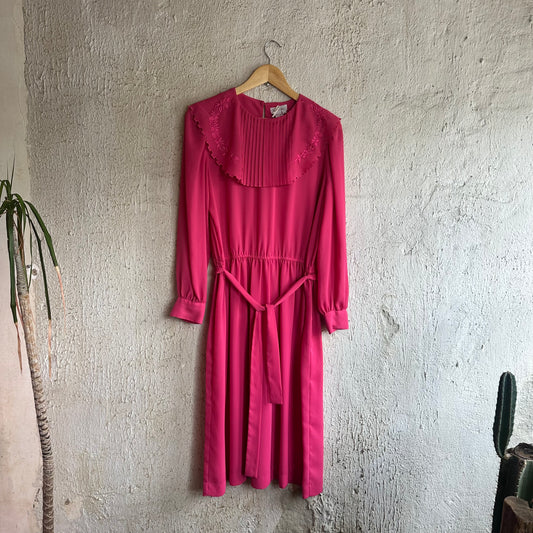 80s Town House Pink Dress w/ Collar