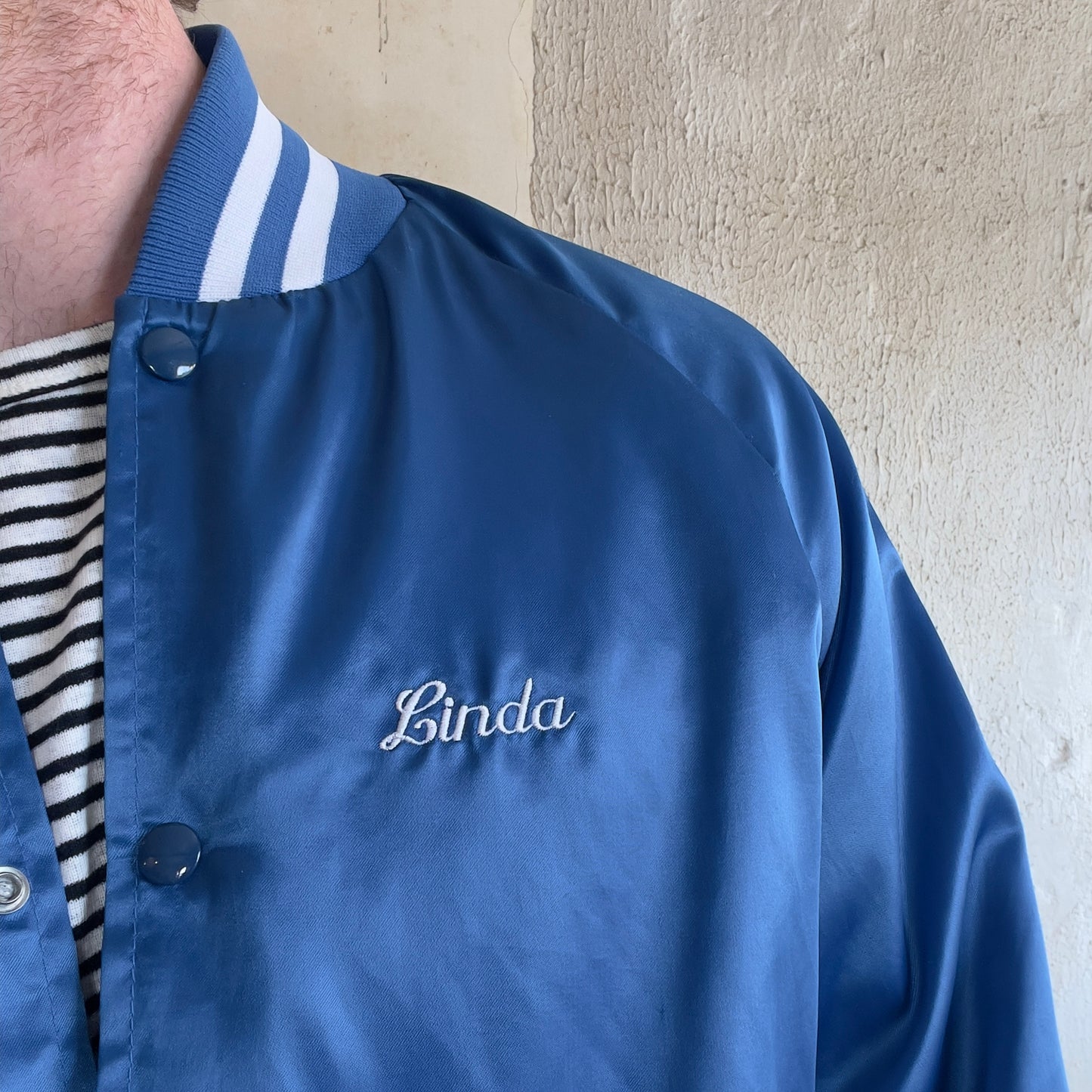 VTG “LINDA” BLUE BOMBER JACKET