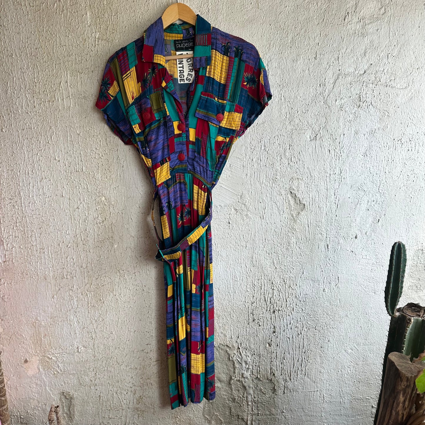 80s Phoebe Pattern Dress M