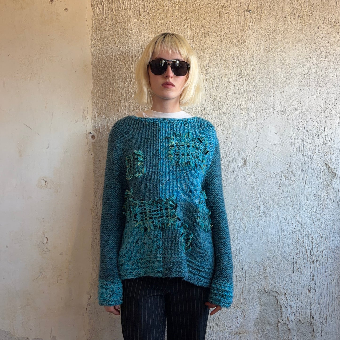 Sigrid Olsen Blue Sweater XL