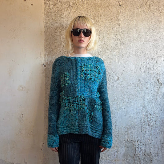 Sigrid Olsen Blue Sweater XL