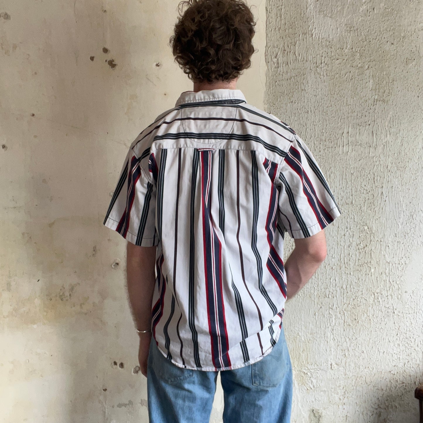Navy & Red Stripe Shirt