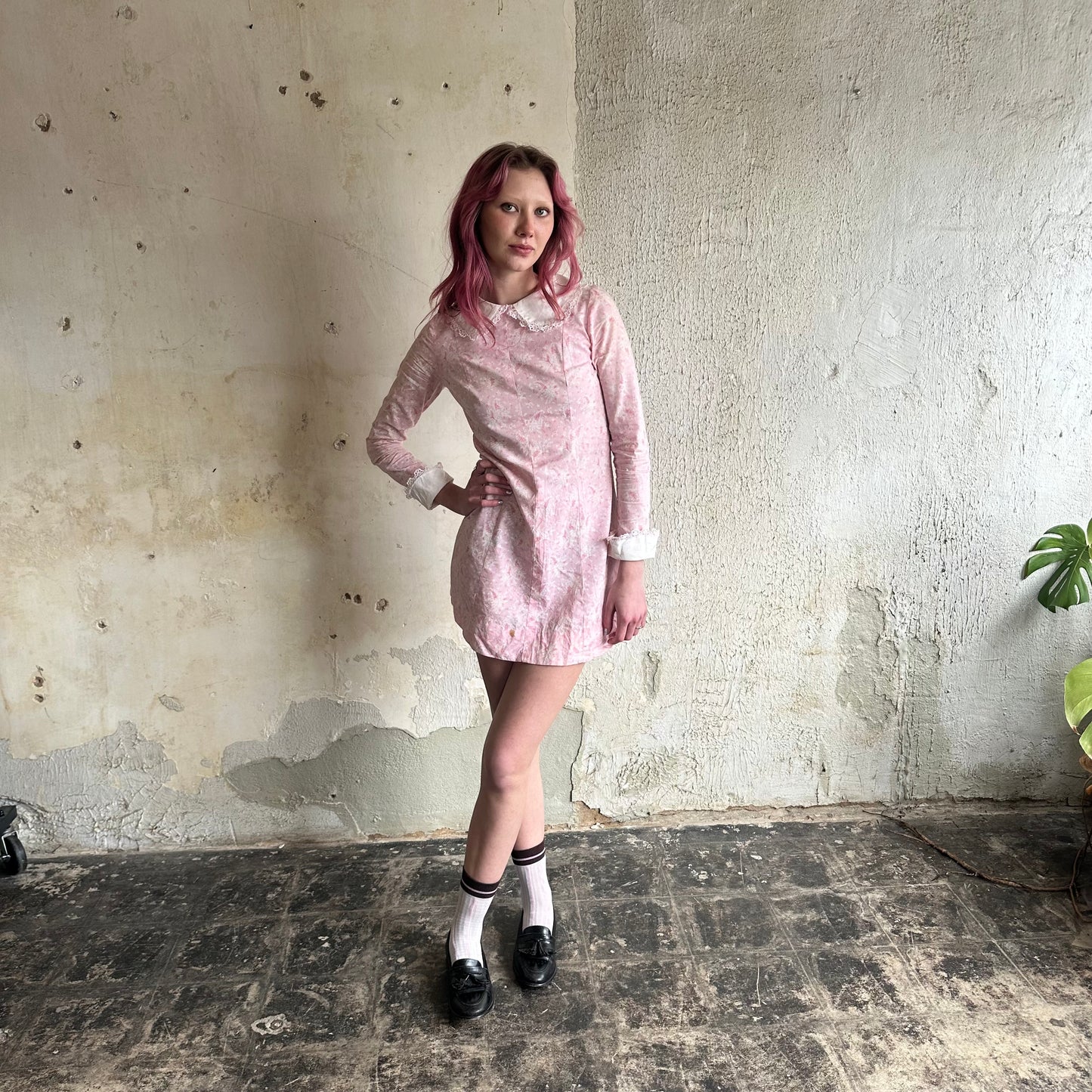 VTG Handmade Pink Dress XXS