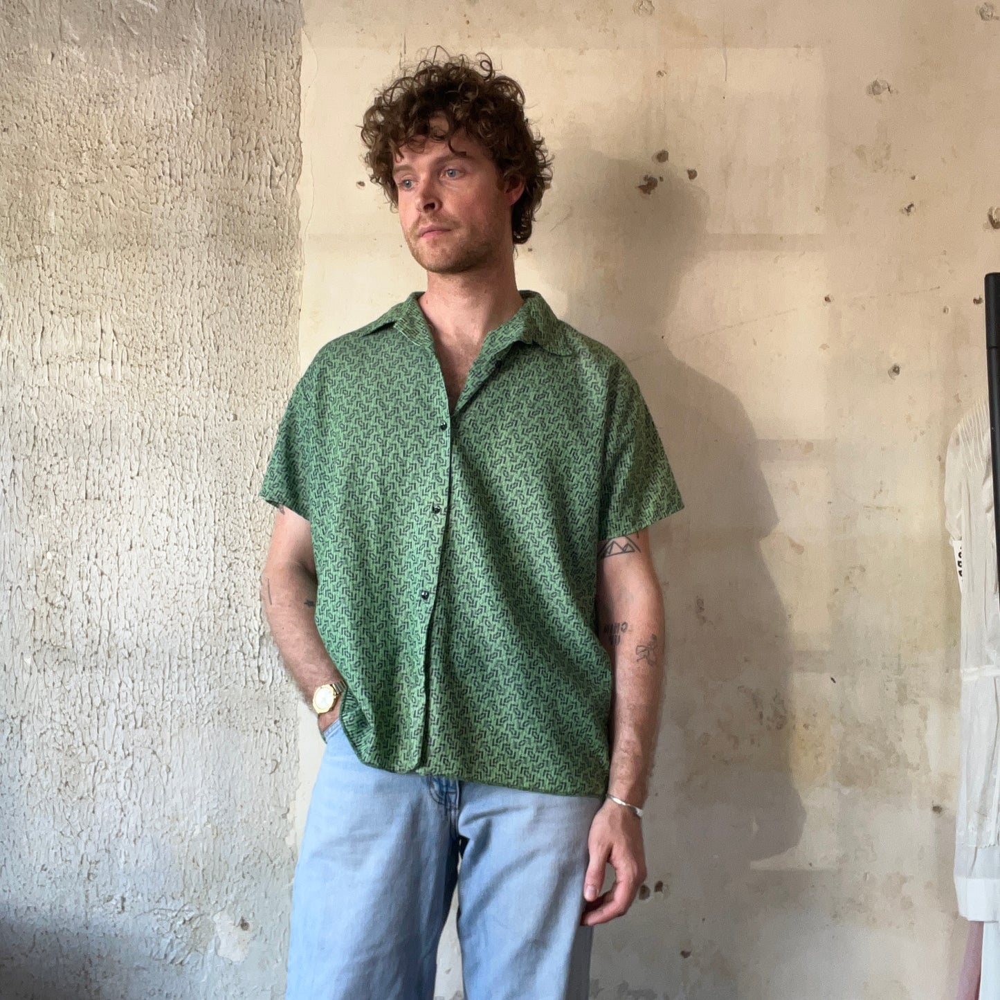VTG Green Patterned Shirt