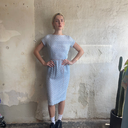 VTG Blue Ribbon Woven Dress