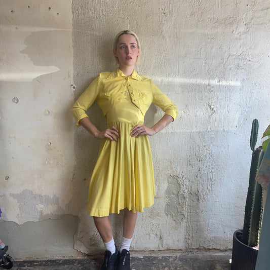 1950’s 2-Piece Yellow Dress XS/S