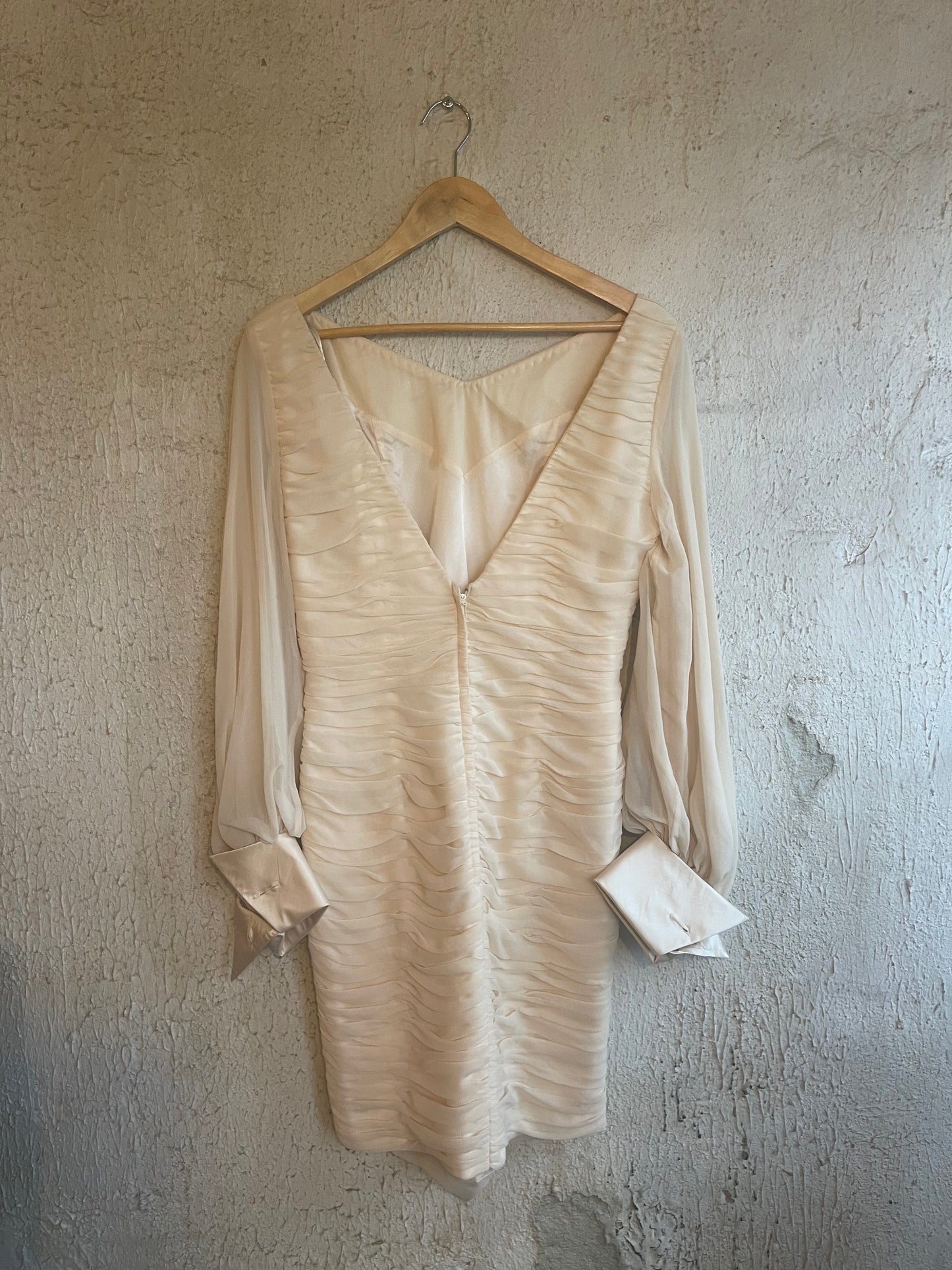 Magali Silk Ruched Cocktail Dress S