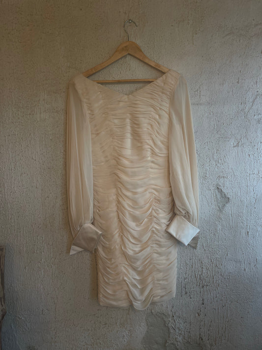 Magali Silk Ruched Cocktail Dress S