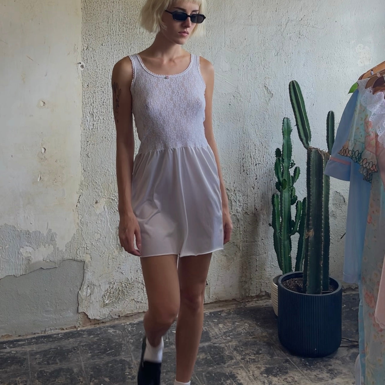 White Lace Slip XS