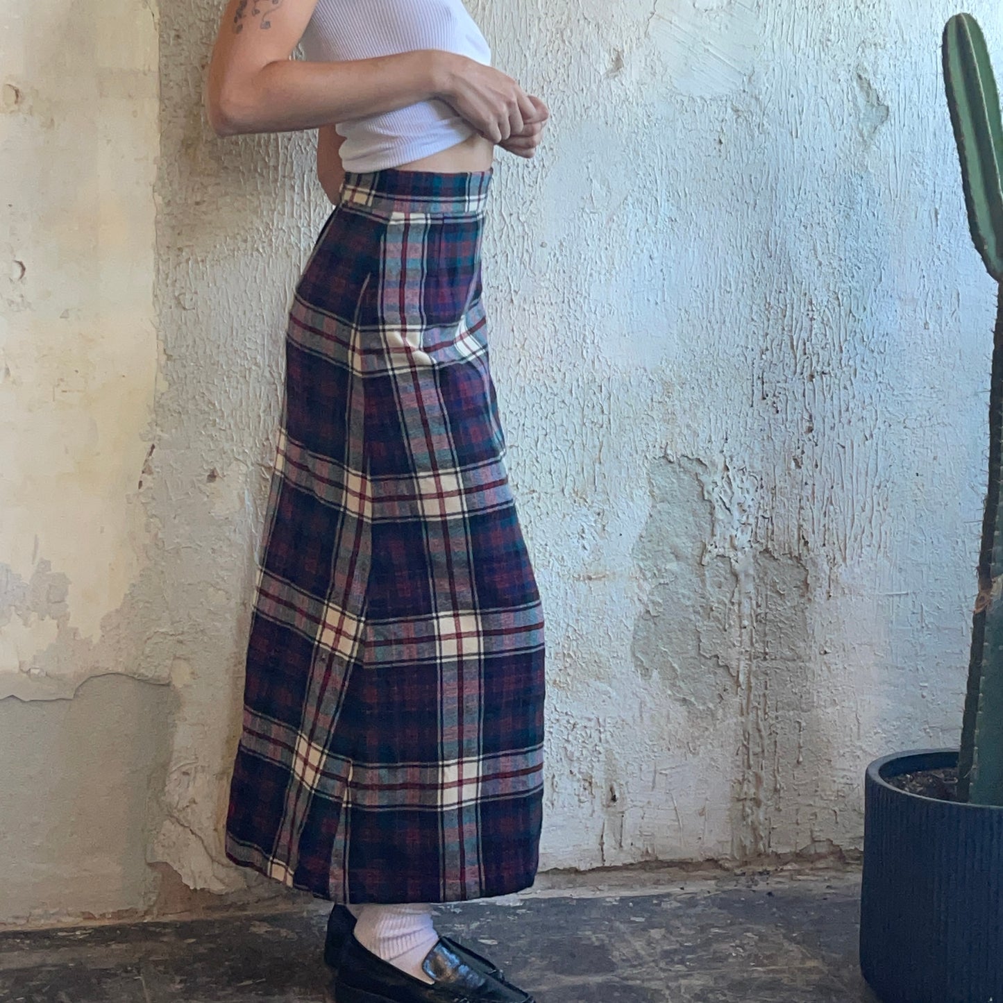 VTG Plaid Skirt S