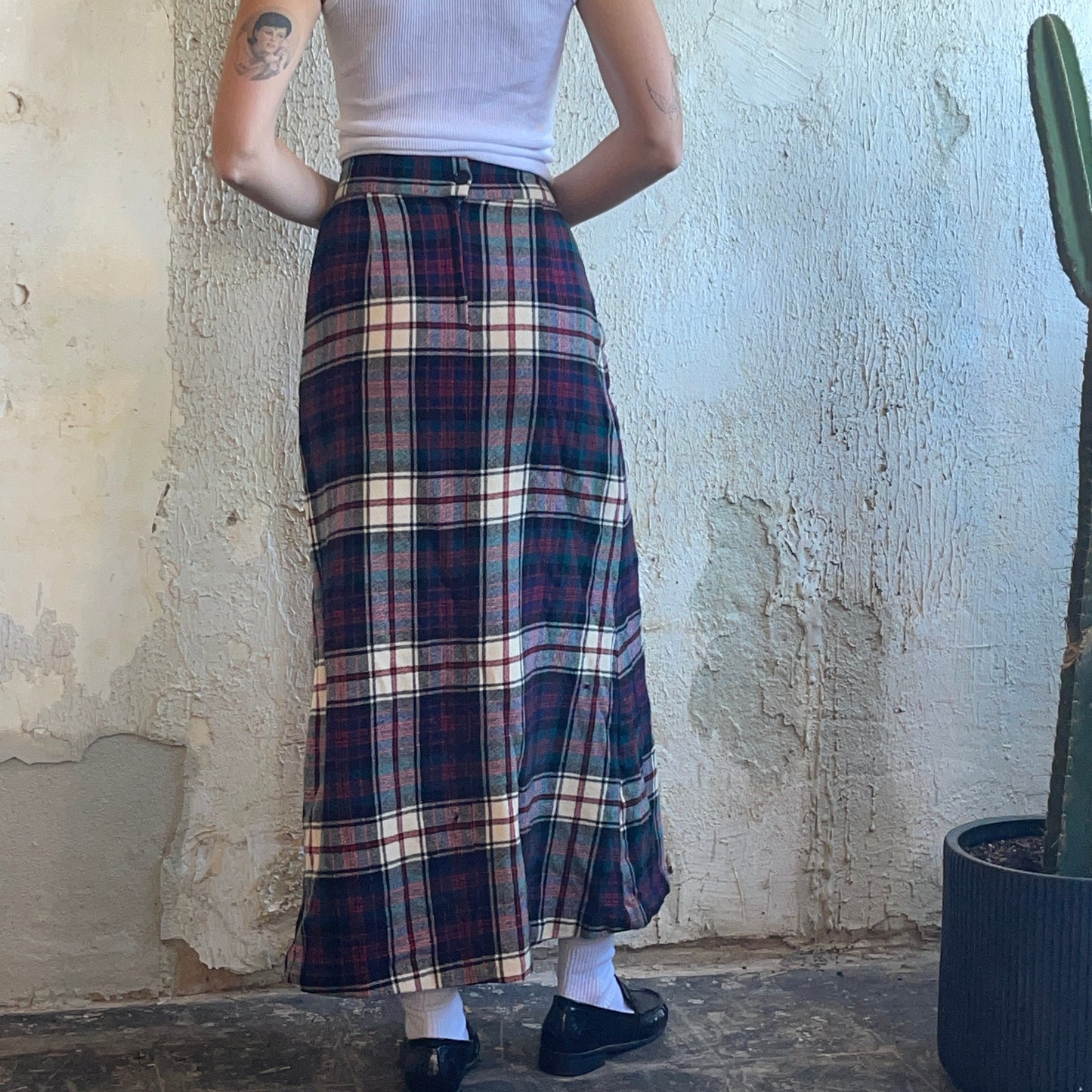 VTG Plaid Skirt S