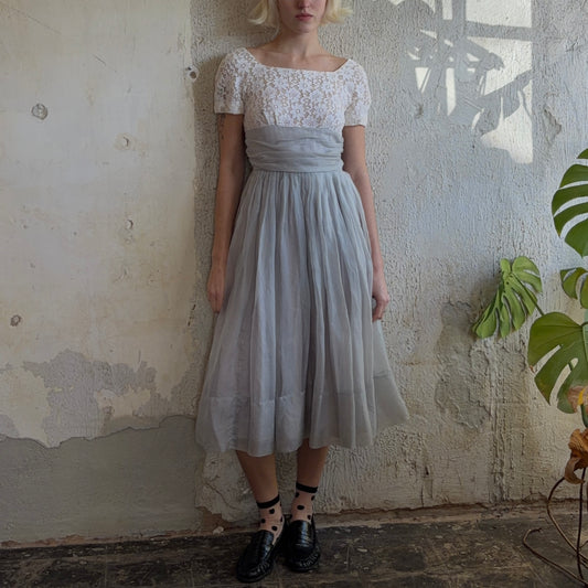 Gray Lace Dress S