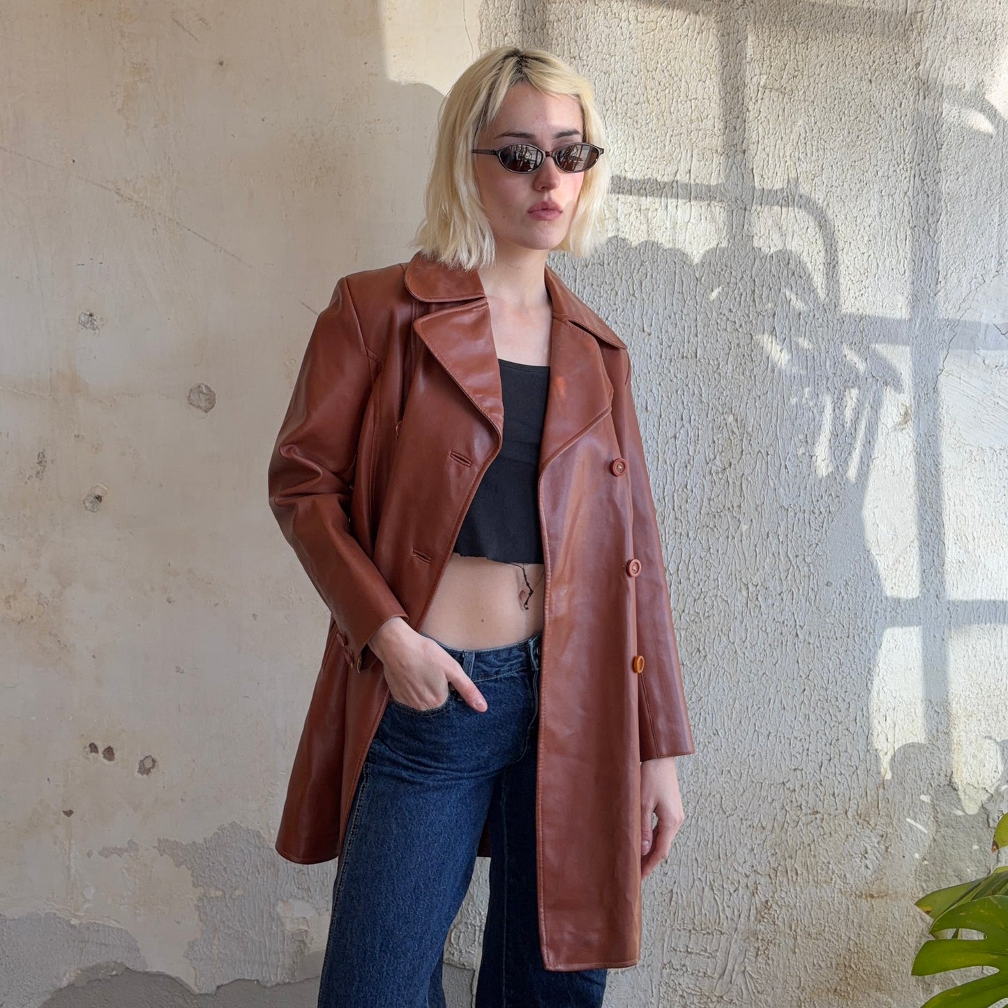 VTG Double Breasted Brown Jacket M