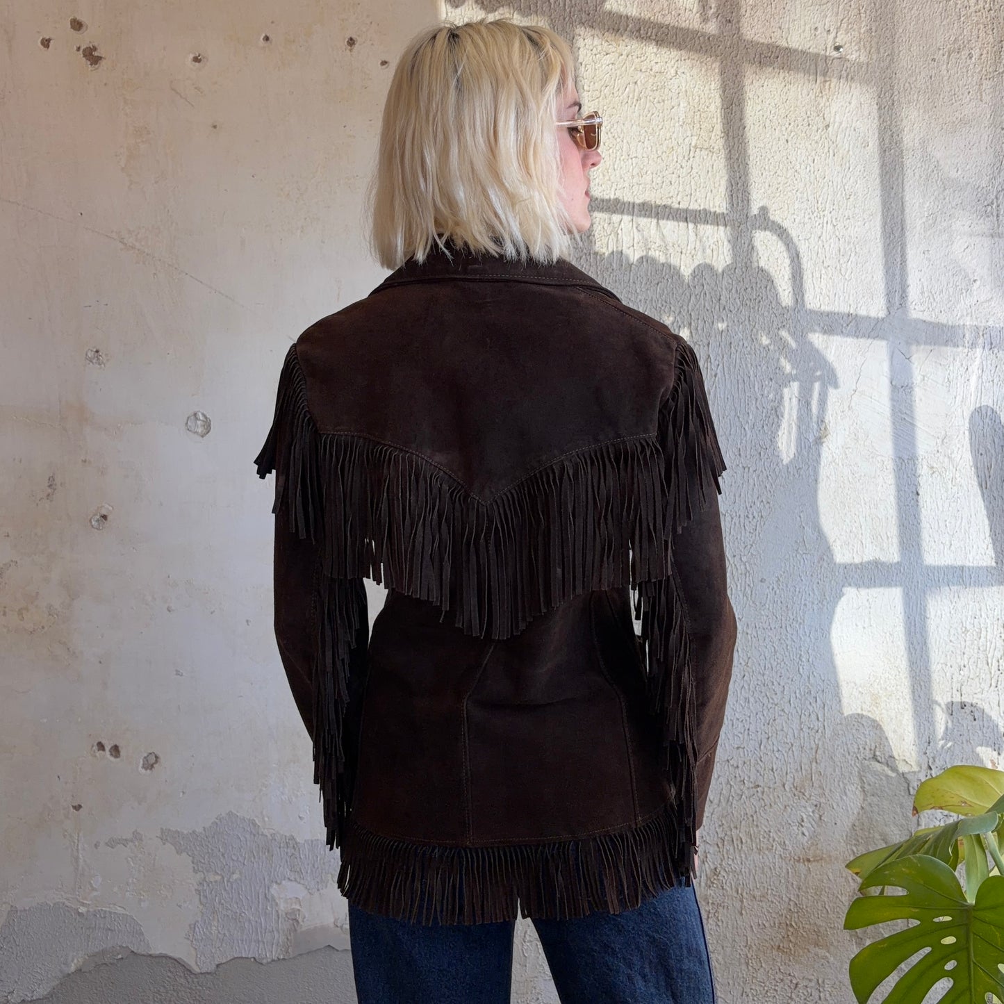 VTG Brown Suede Fringe Jacket S/M