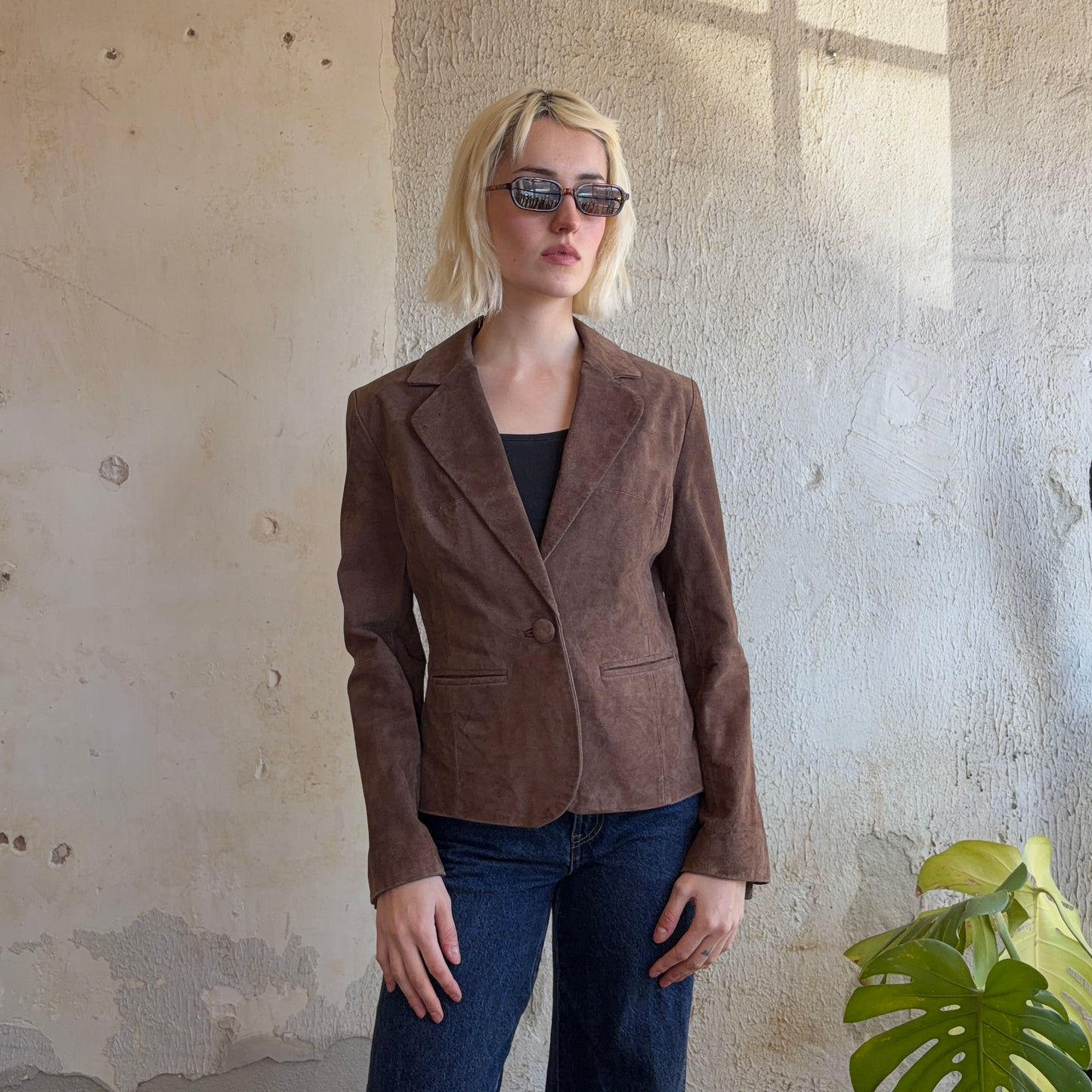 90’s Chocolate Brown Suede Jacket M