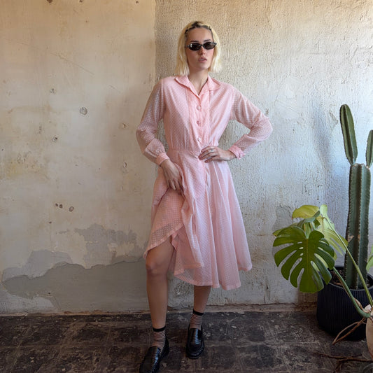 VTG Pink Polka Dot Dress