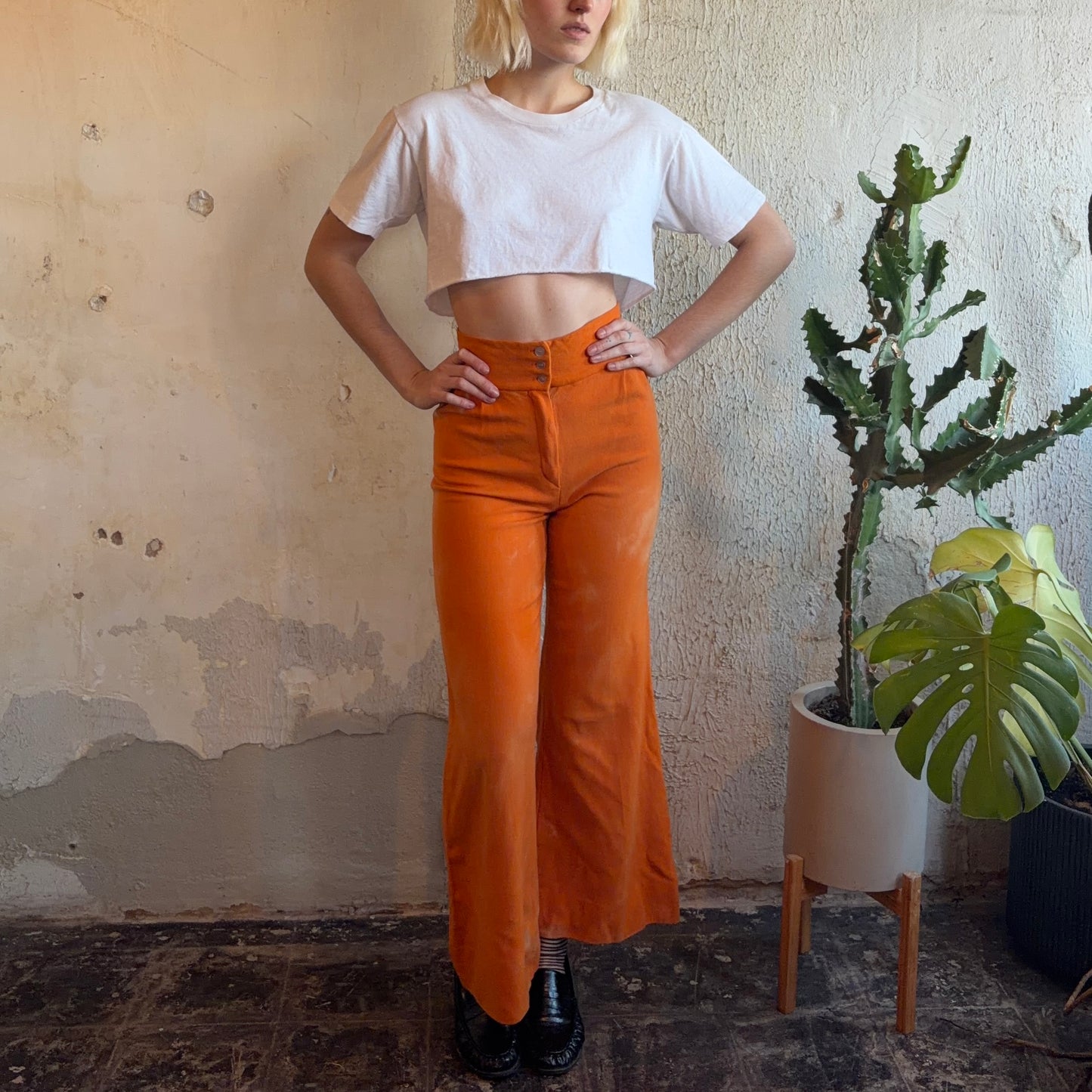 70’s Highwaist Orange Spotted Pants XS