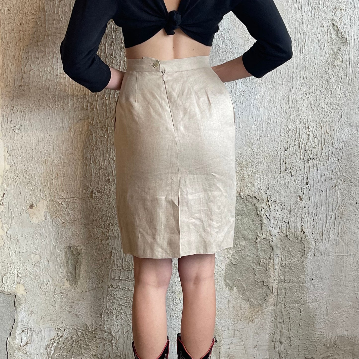 Liz Claiborne Linen Pencil Skirt S