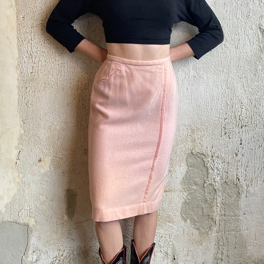 VTG Western Pink Wool Skirt XS