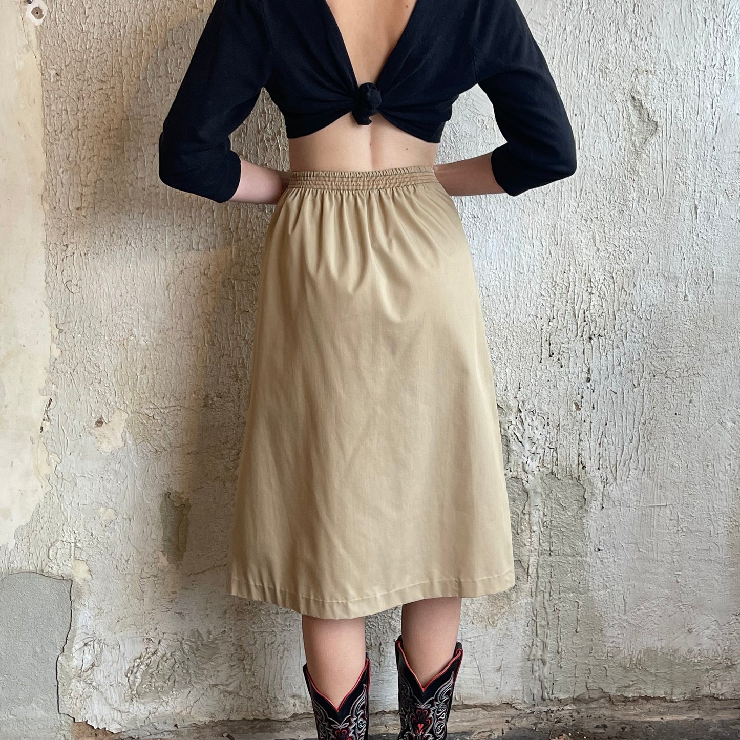 70’s Bird Patch Quilt Skirt XS