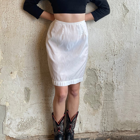 VTG White Slip Skirt S