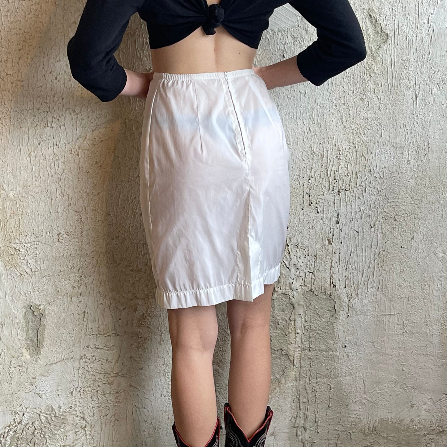 VTG White Slip Skirt S