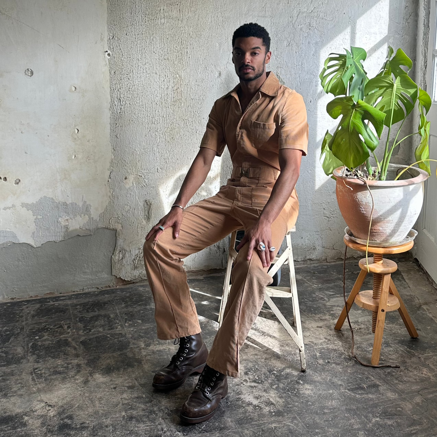 Lee Tan Corduroy Jumpsuit L