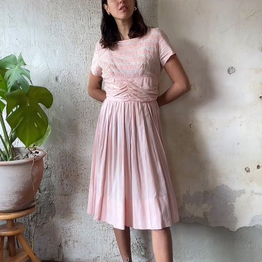 VTG Youth Fair Pink 1950’s Dress XS/S