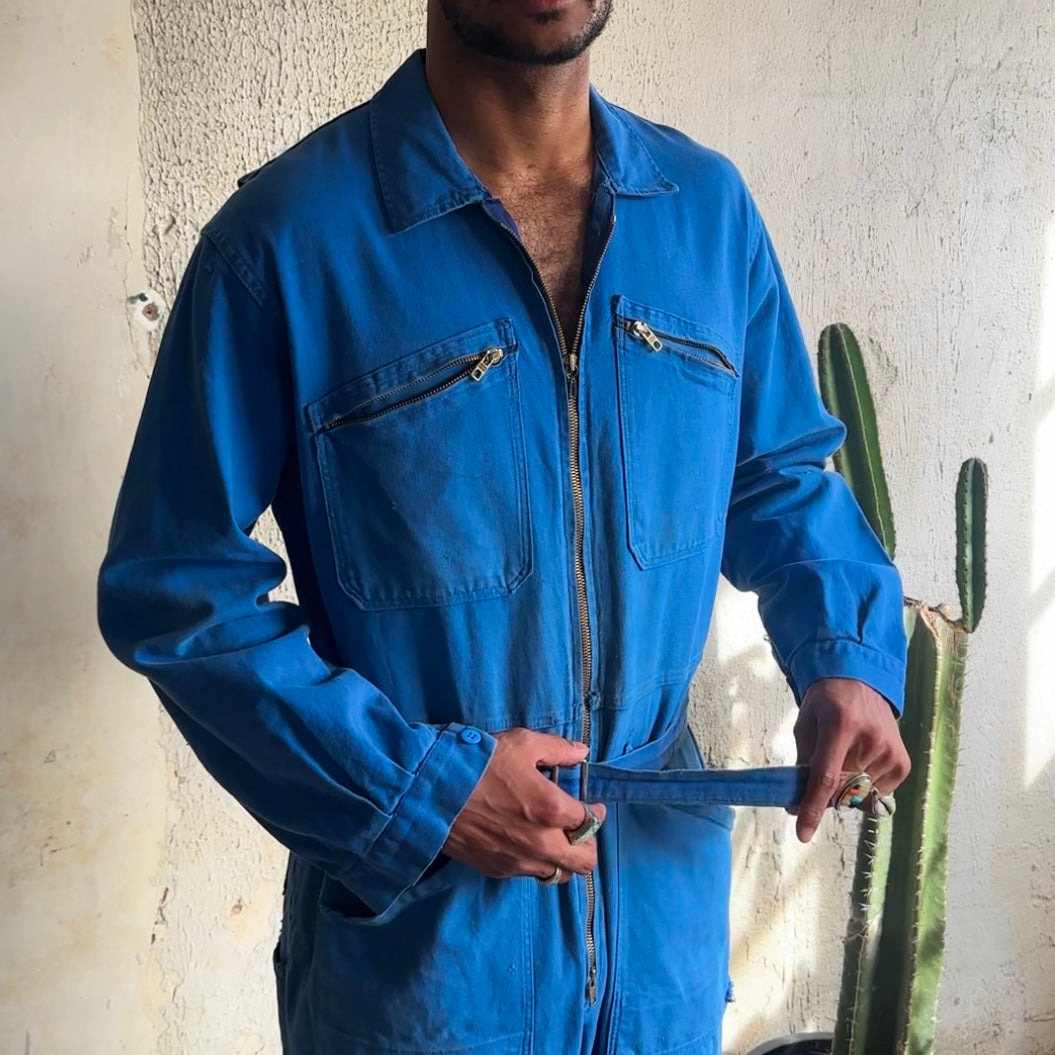 VTG Blue Workwear Jumpsuit XL