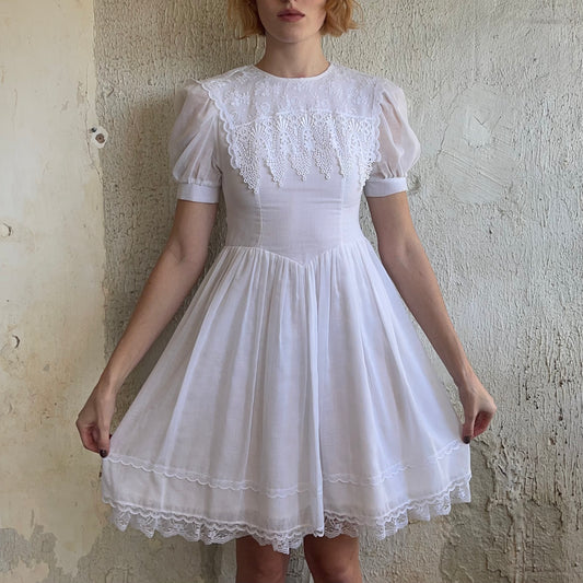 Gunnesax White Dress With Lace Details XXS