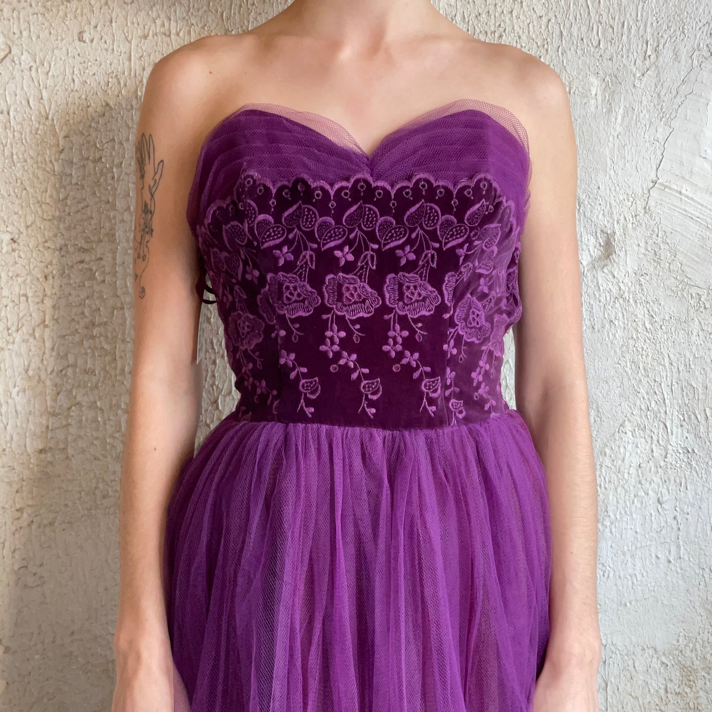 VTG Purple Layered Sleeveless Maxi Dress S
