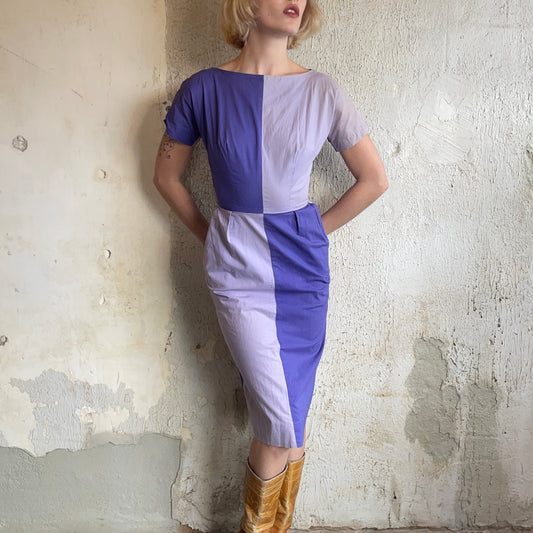 VTG Purple Colorblock Dress XXS