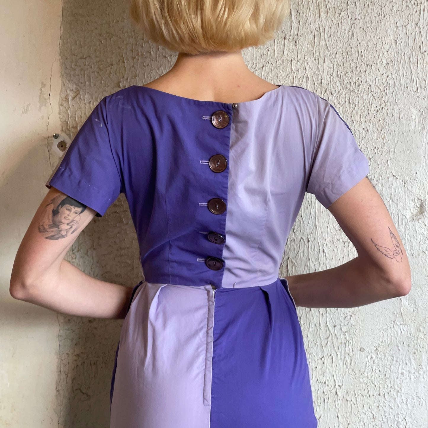 VTG Purple Colorblock Dress XXS