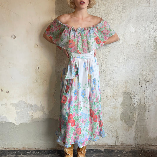 VTG Floral Layered Dress XXS