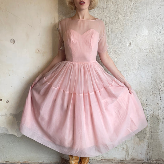 50’s Pink Sheer Dress XXS